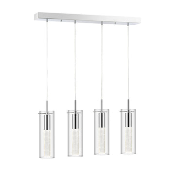 Mium Modern Style Iron/Crystal/Glass Integrated LED Linear Pendant - JONATHAN Y